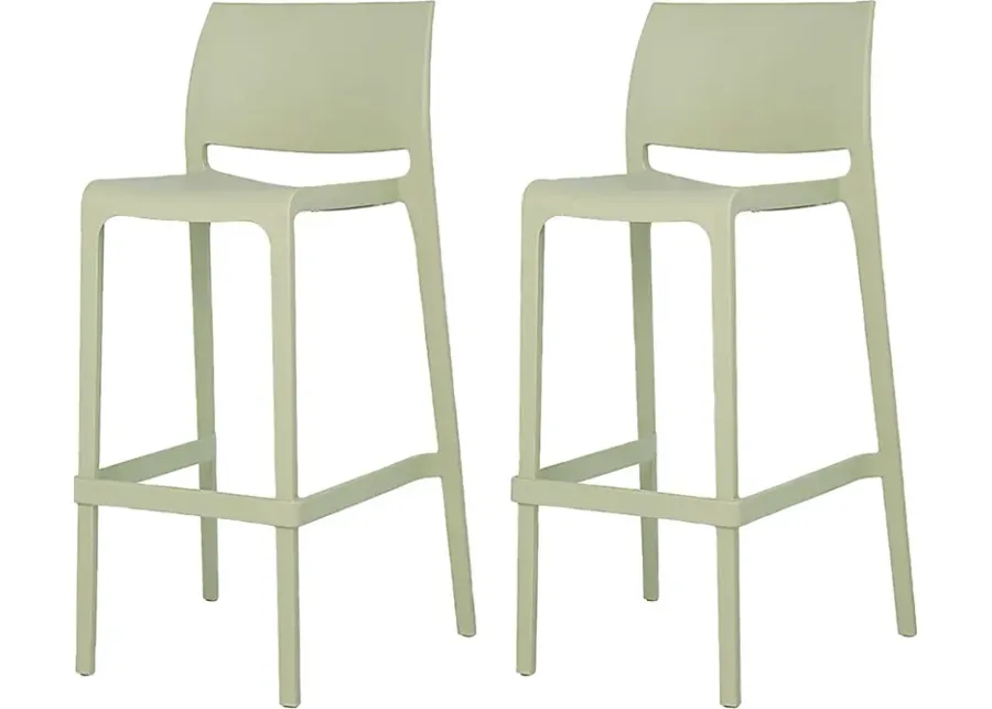 Outdoor Cayetana Green Barstool, Set of 2-Green