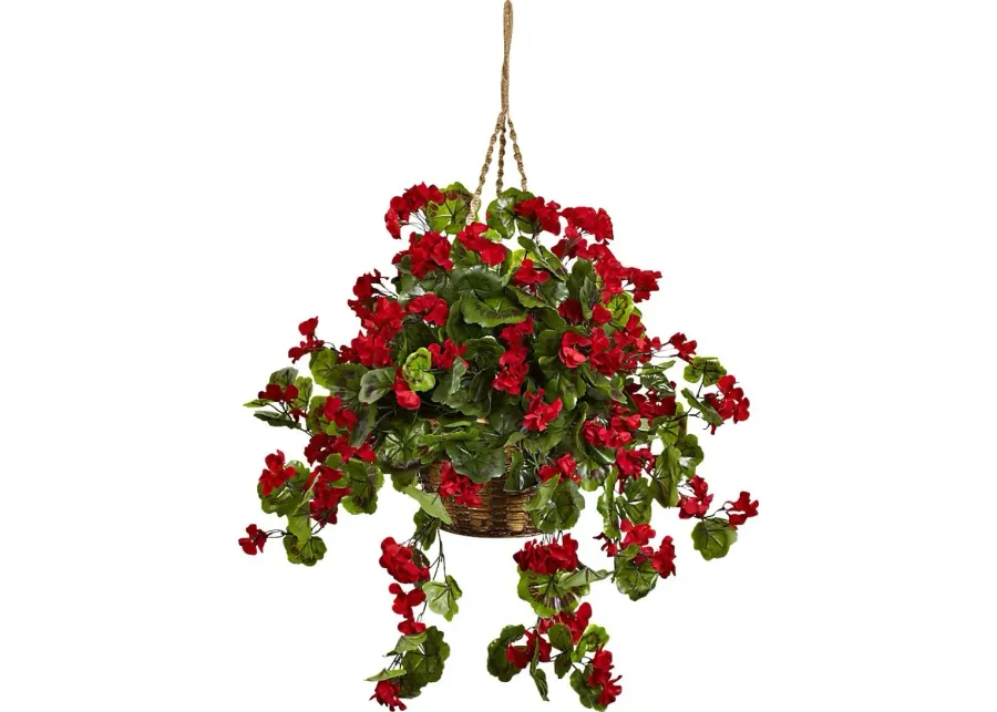 Nessalyn Green Geranium Indoor/Outdoor Silk Plant-Green