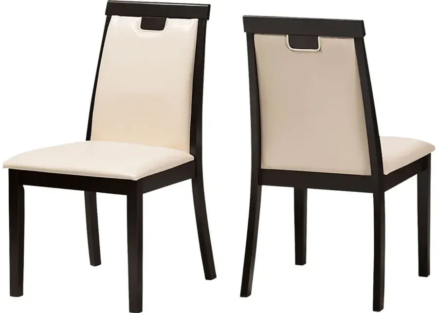 Globeshade Beige Dining Chair, Set of 2-Beige