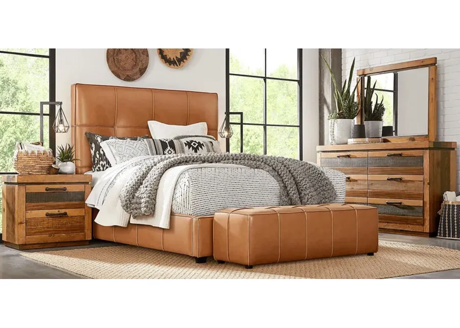 Westover Hills Brown 7 Pc Bedroom with Giselle Camel Queen Upholstered Bed
