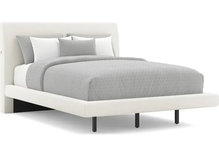Aruba White 3 Pc Queen Upholstered Bed-71