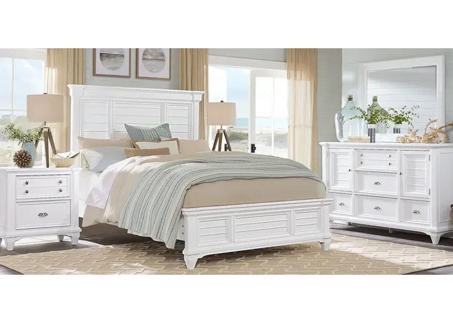Hilton Head White 7 Pc Queen Panel Bedroom