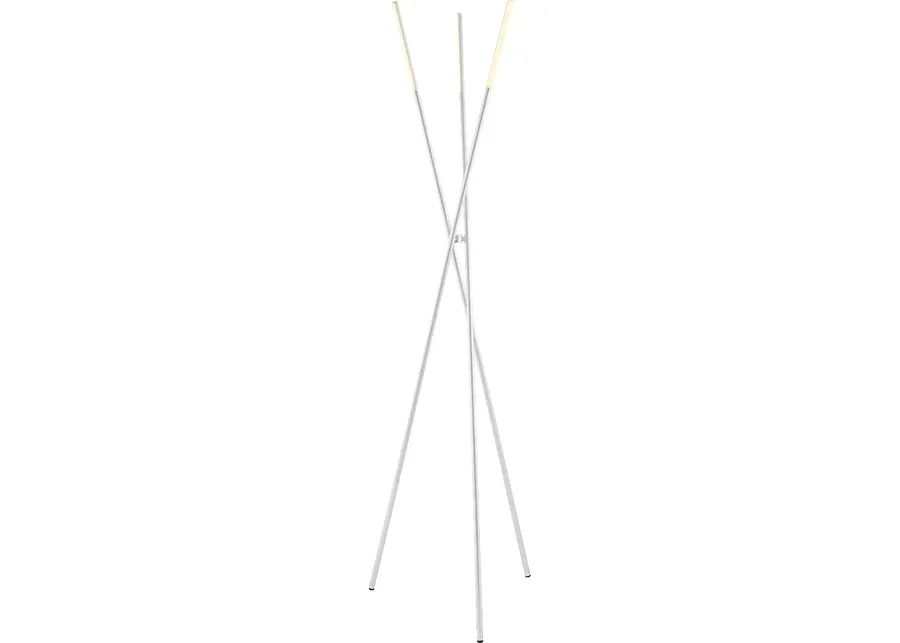 Goddard Place Silver Floor Lamp-White