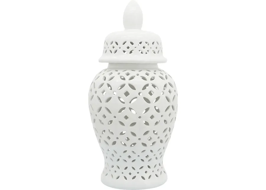 Railsback White Temple Jar-White