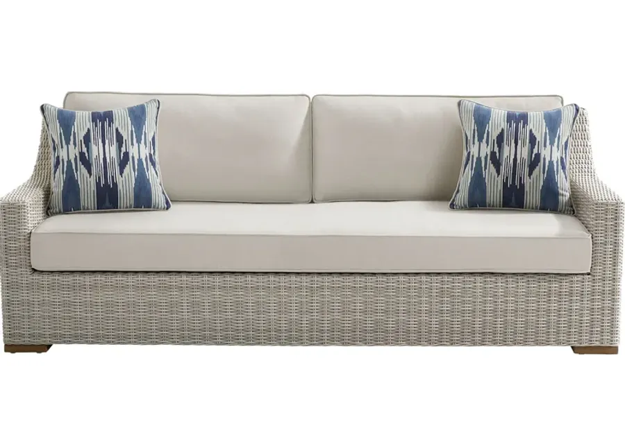 Patmos Gray Outdoor Sofa with Linen Cushions-87