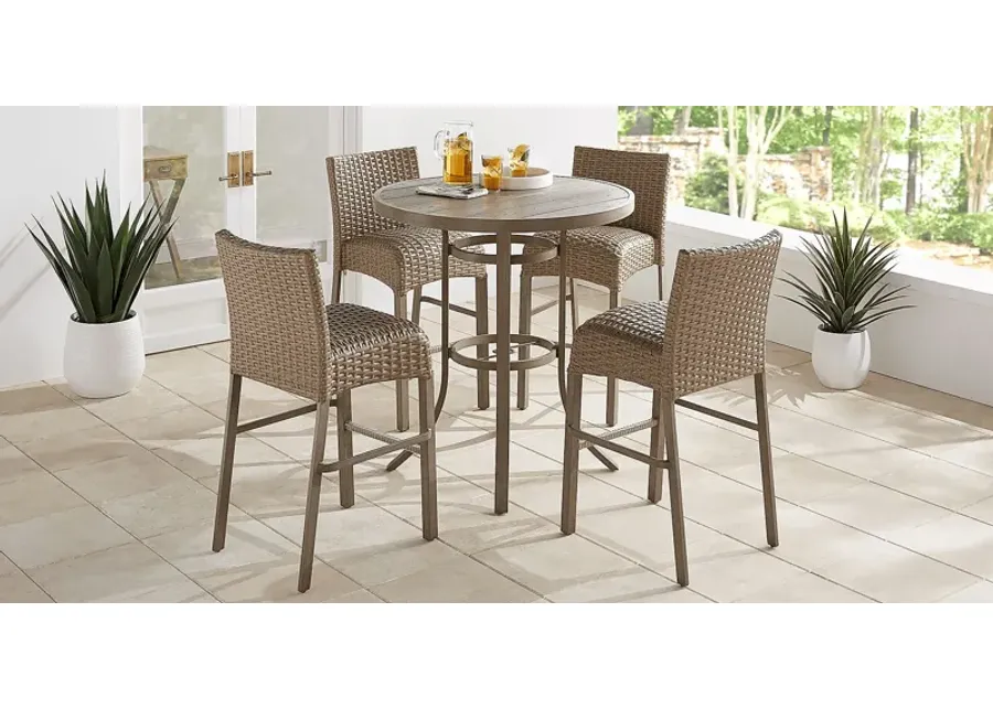 Siesta Key Gray 5 Pc 40" Round Bar Height Outdoor Dining Set