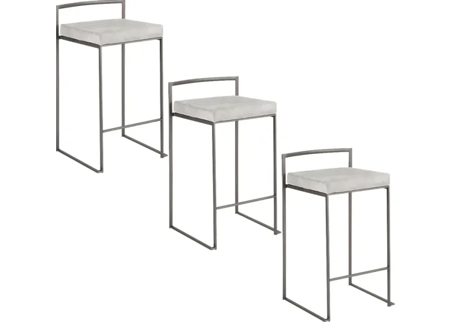 Birdlake I Light Grey Counter Height Stool, Set of 2-17.5