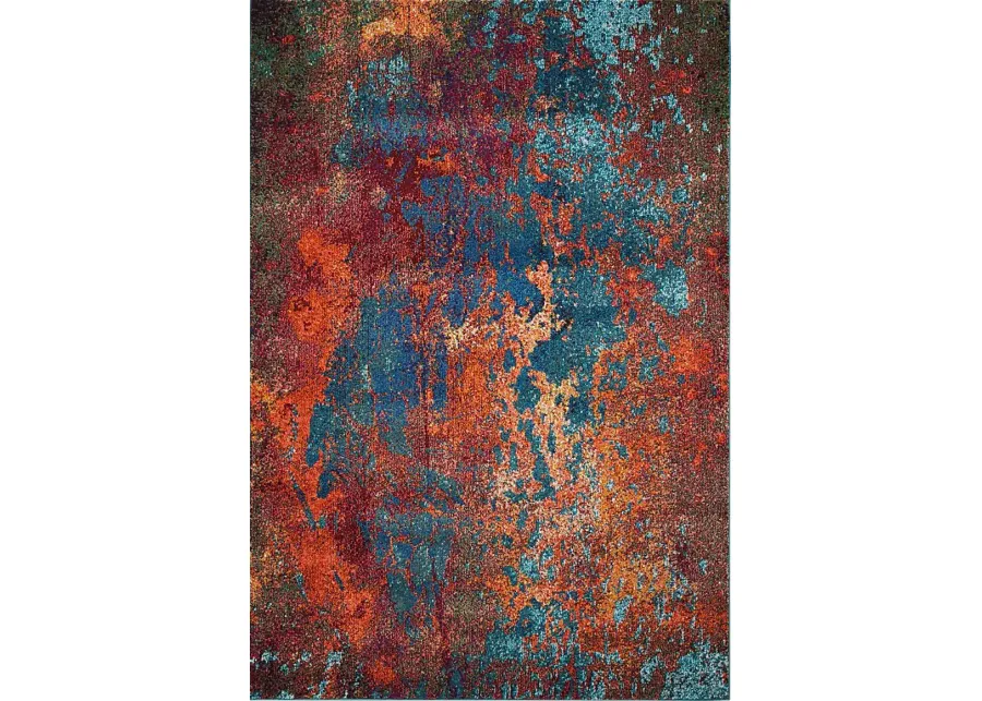 Ocean Storm Red 7'10 x 10'6 Rug-Red