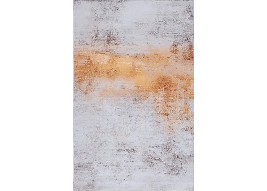Ergien Gray/Rust 6' x 9' Rug-Rust, Gray