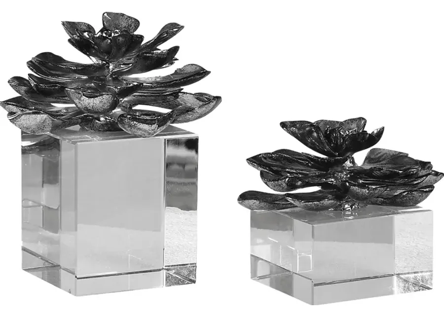 Rinita Silver Sculpture, Set of 2-Silver