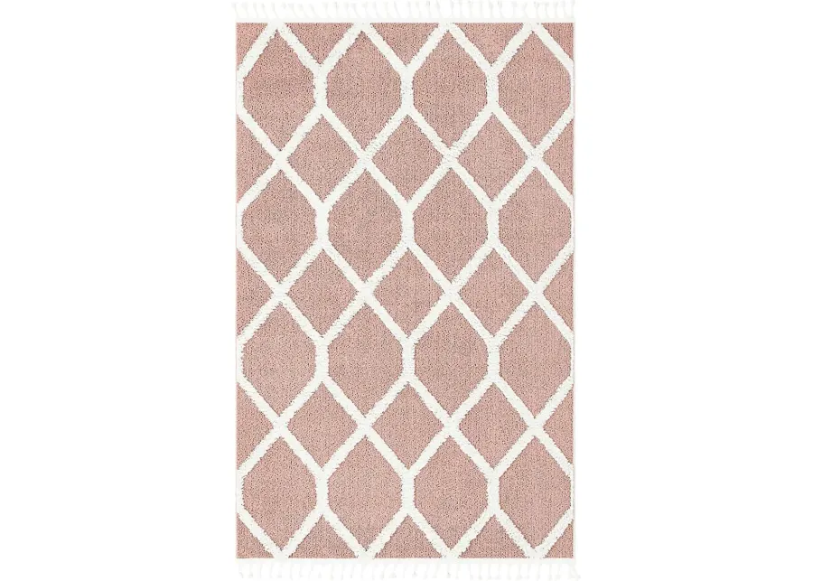 Bahari Pink 10' x 14'1 Rug-Pink, White