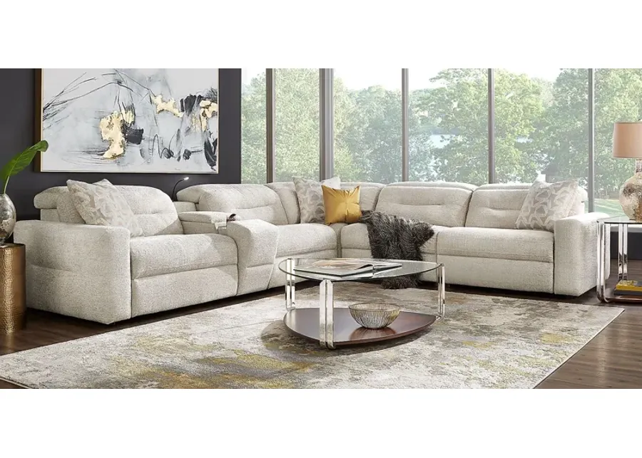Belia Beige 6 Pc Dual Power Reclining Sectional-147.5