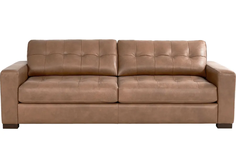 Messina Brown Leather Sofa-93