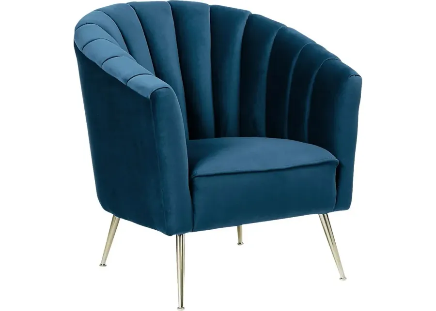 Bersal Blue Accent Chair-Blue
