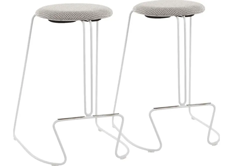 Bearslide II Light Gray Counter Height Stool, Set of 2-Light Gray