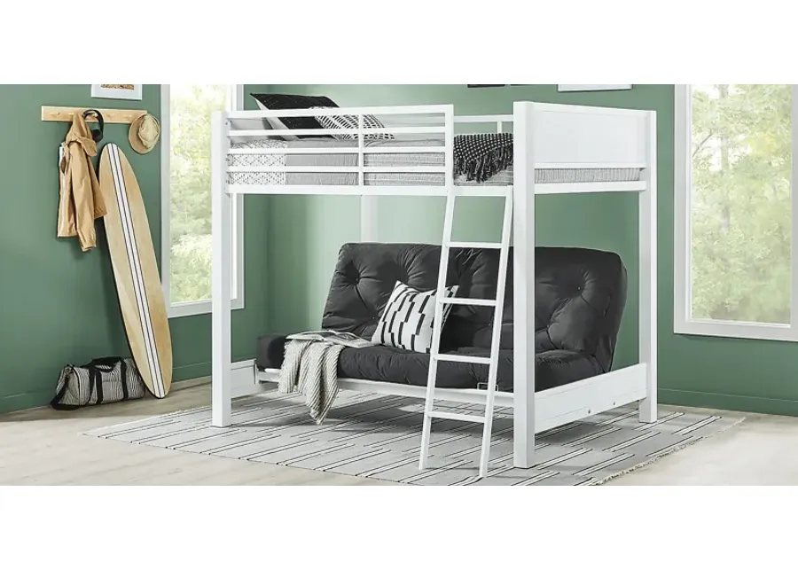 Kids Colefax Avenue White Full/Futon Bunk Bed-80.5