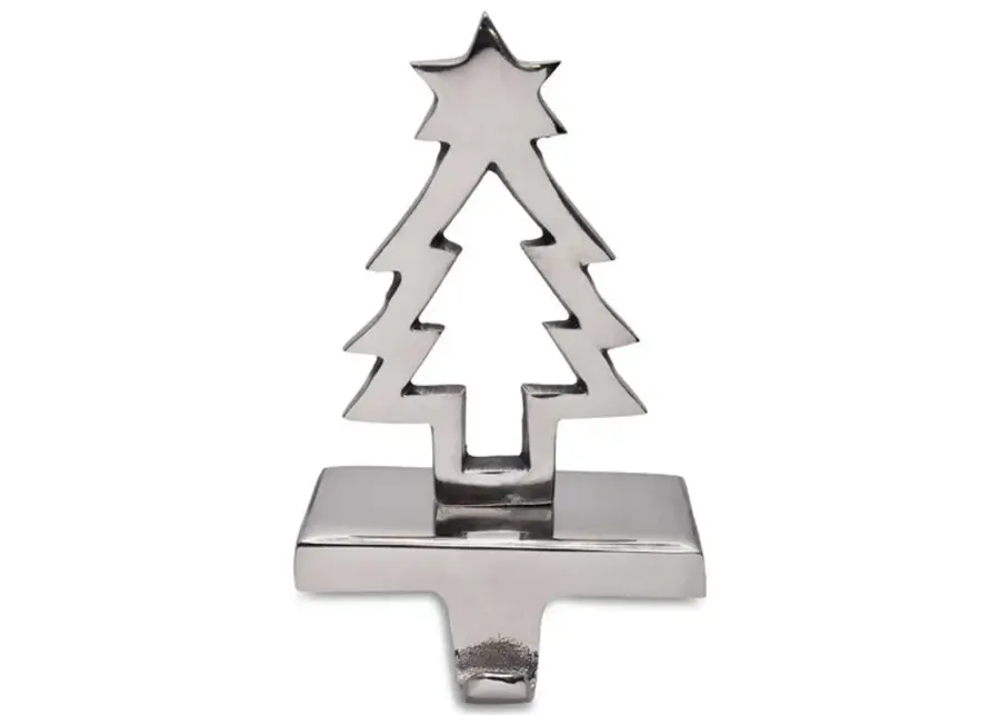 Pine Tree Stocking Holder - Silver