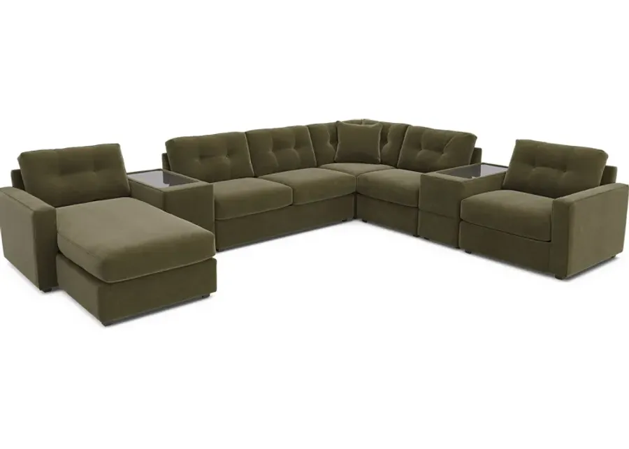 Moss 7 Pc ModularOne Gel Foam Sleeper-156