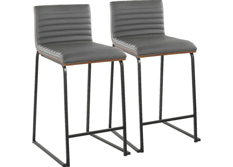 Tatesbrook V Gray Counter Height Stool, Set of 2-Gray