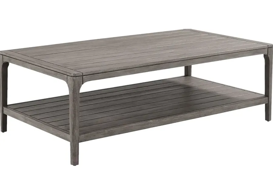 Forest Hills Gray Rectangle Wood Outdoor Cocktail Table-55.125