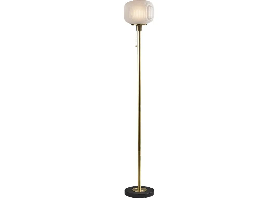 Julia Lane Brass Torchiere-Brass