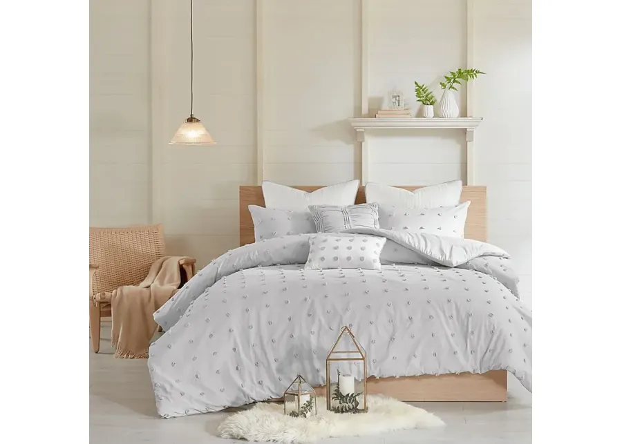 Alreem Gray 7 Pc Queen Duvet Cover Set-Gray