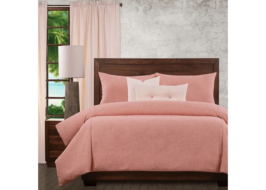 Sofkee Coral 6pc Queen Duvet Cover Set-Coral