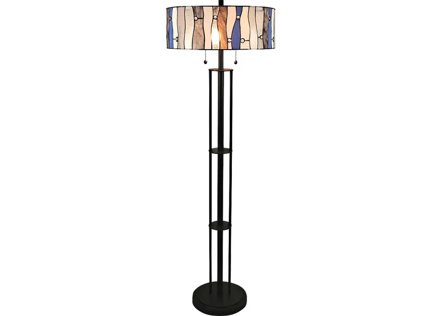 Shiloh Avenue Blue Tiffany Floor Lamp-20