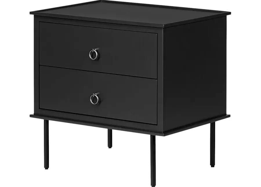 Krunsk Black Nightstand-Black