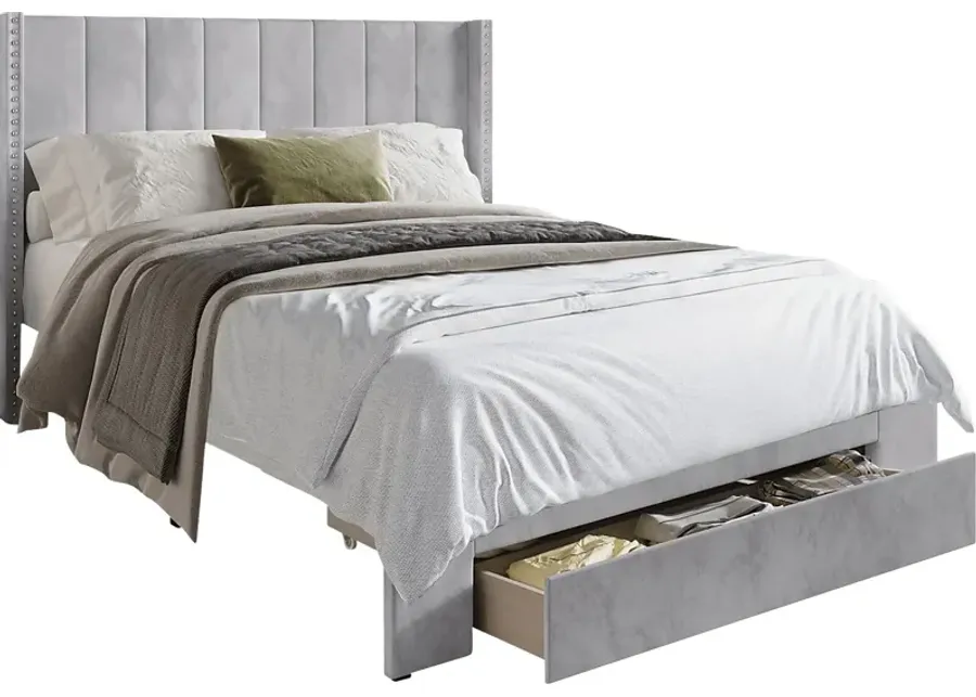 Lischey Light Gray Full Bed-Gray