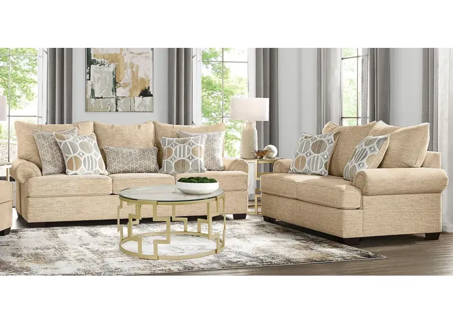 Reyna Point Tan 7 Pc Living Room with Gel Foam Sleeper Sofa