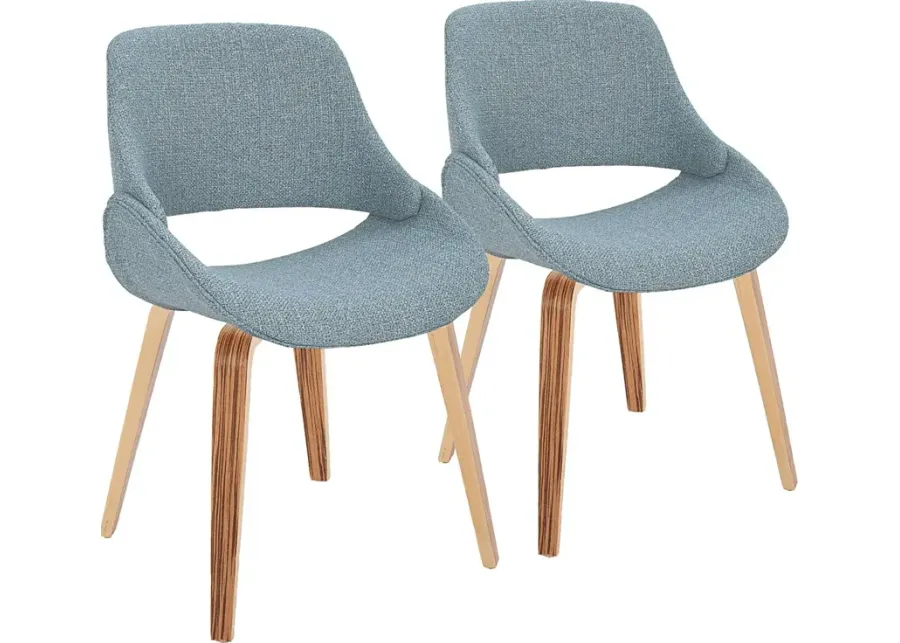 Stroble V Blue Dining Chair, Set of 2-Blue