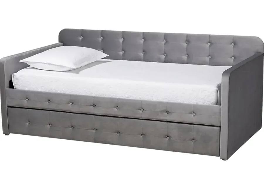 Kamrath Gray Twin Daybed with Trundle-Gray