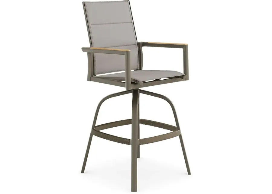 Solana Taupe Outdoor Swivel Balcony Stool-25.51