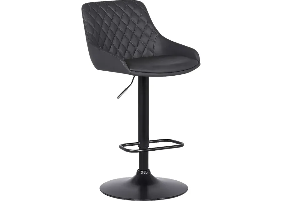Dewrow Gray Adjustable Barstool-Gray