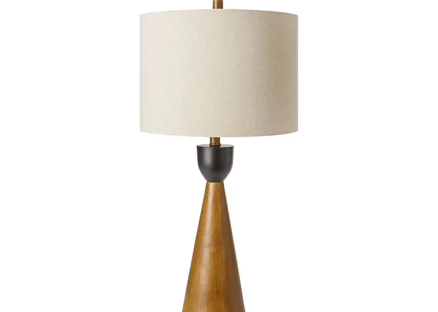 Gramlee Circle Brown Lamp-Brown