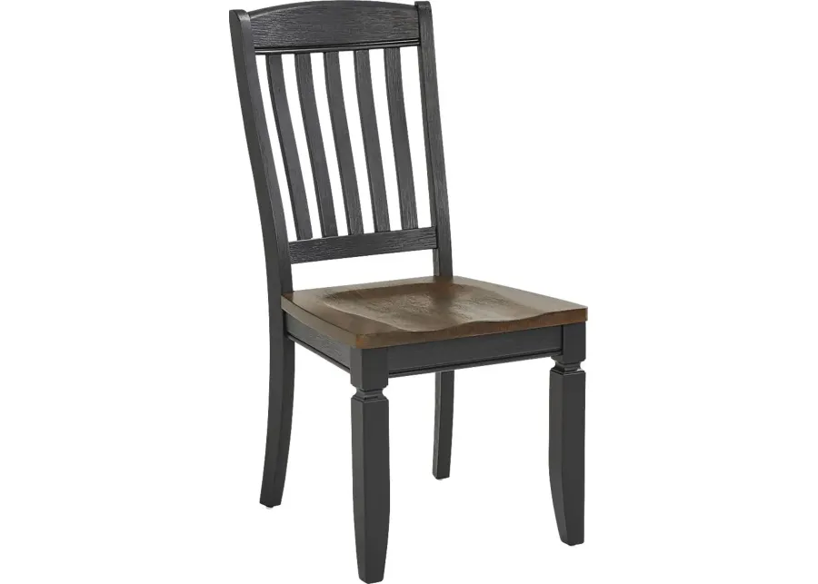 Country Lane Black Slat Back Side Chair-18