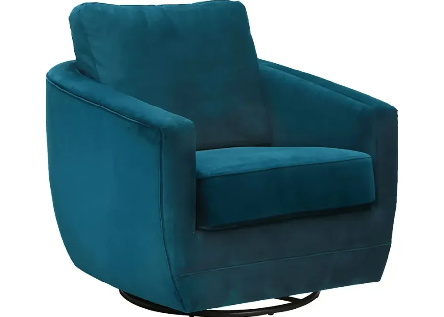 Nursery Eufemia Teal Swivel Glider-Teal