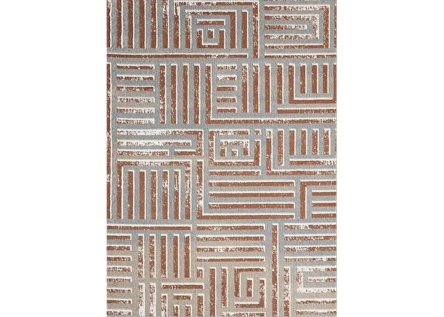 Evette Rios Udae Rust 5'3 x 7' Rug-Gray, Rust