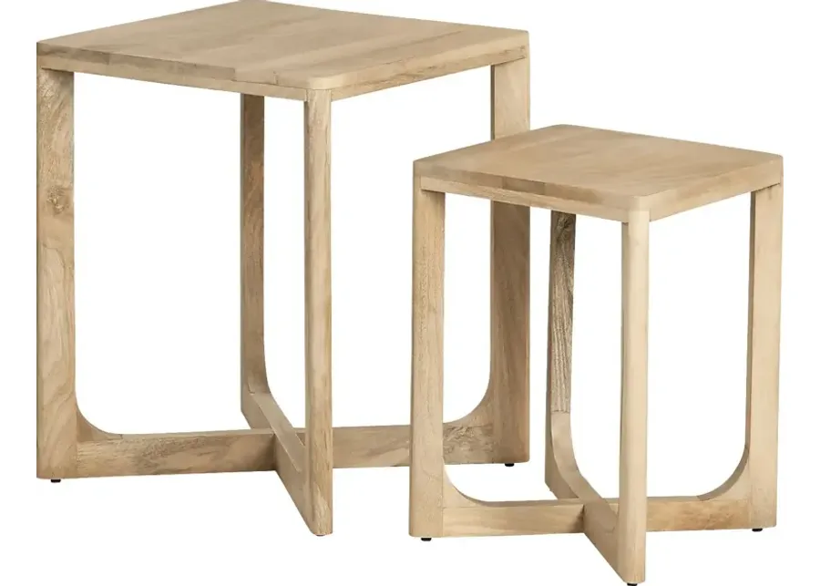 Koivu Light Brown Nesting Table, Set of 2-Brown