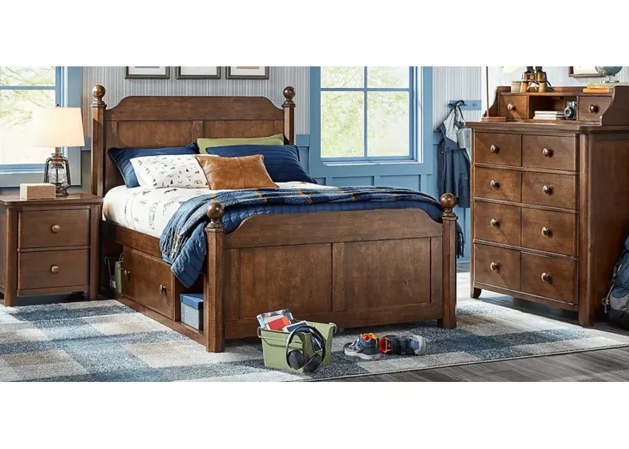 Kids South Bend Brown Cherry Full Poster Bedroom-84.5