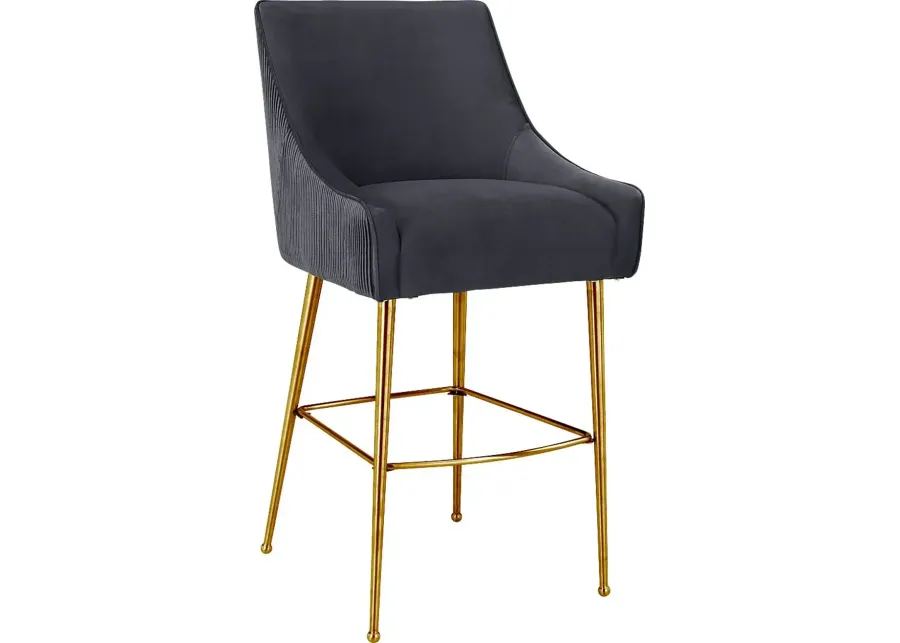 Beaulane I Dark Gray Barstool-Gray