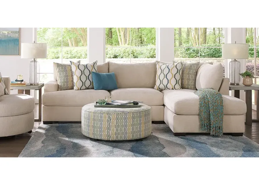 Briar Street Beige Chenille 6 Pc Sectional Living Room-116