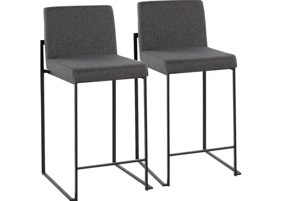 Leserna III Charcoal Counter Height Stool, Set of 2-Charcoal