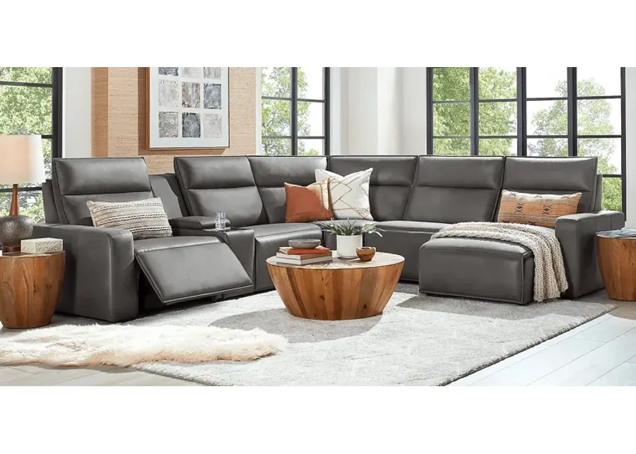 Charcoal 6 Pc Dual Power Reclining ModularTwo-135.25