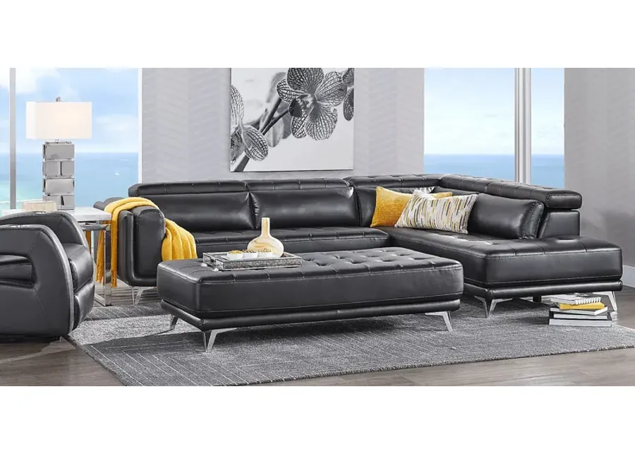 Hudson Heights Black 6 Pc Sectional Living Room-117