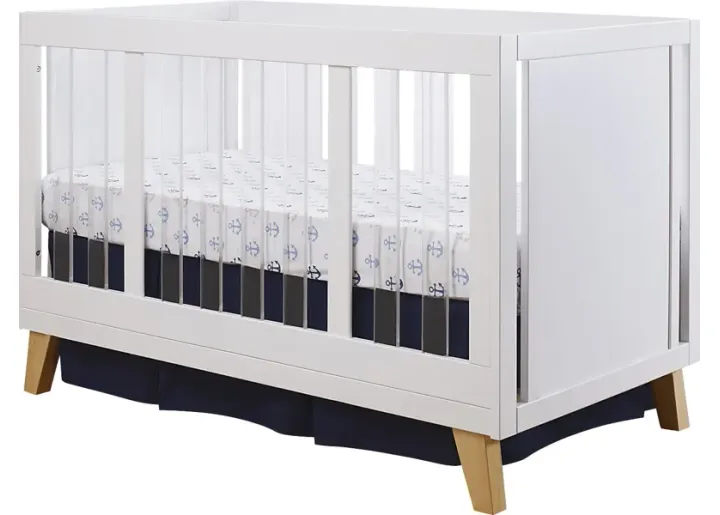 Malou White Natural Crib-White, Natural