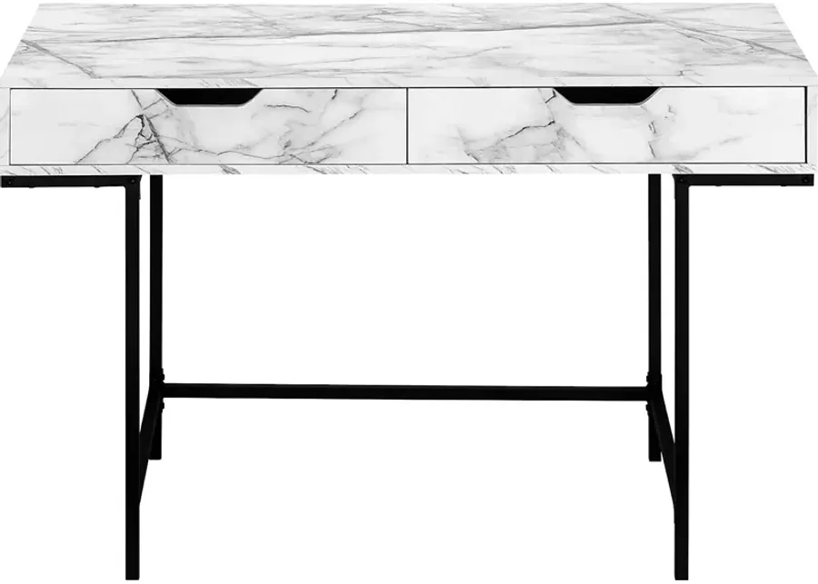 Rockmart White Marble Desk-White