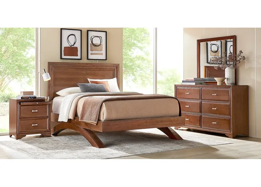 Belcourt Brown Cherry 5 Pc King Panel Arch Bedroom-82.25