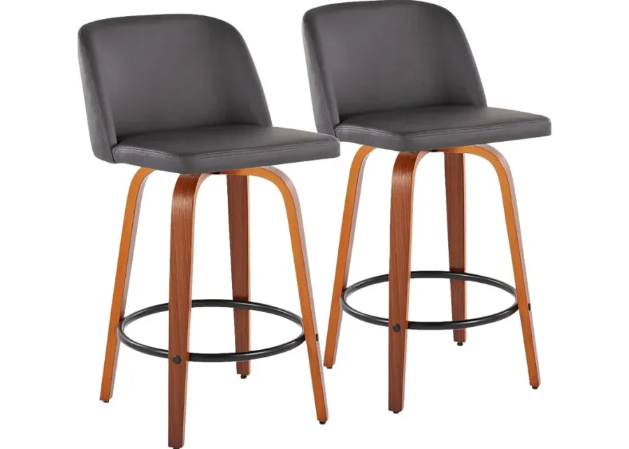 Elorena I Gray Counter Height Stool, Set of 2-Gray